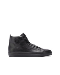 Roberto Cavalli Calf Leather Hi Top Sneakers
