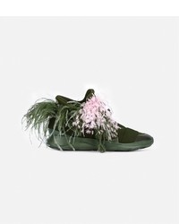 Christopher Kane Feather Safety Buckle High Top Sneakers