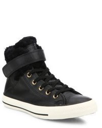 Converse Chuck Taylor All Star Brea Leather Faux Fur High Top Sneakers