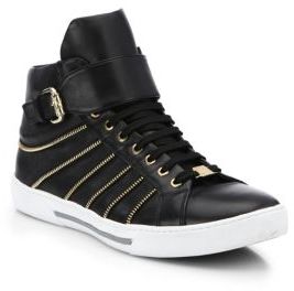 Versace Collection Leather Zip High Top 