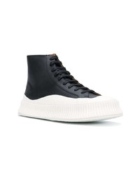 Jil Sander Contrast Sole High Top Sneakers