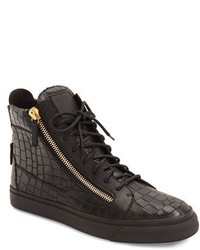 Giuseppe Zanotti Croc Embossed High Top Sneaker