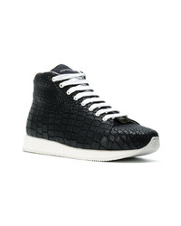 Kris Van Assche Crocodile Effect Hi Top Sneakers