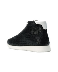 Kris Van Assche Crocodile Effect Hi Top Sneakers