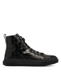 Giuseppe Zanotti Crocodile Effect Hi Top Trainers