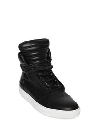 Diesel Black Gold Smooth Leather High Top Sneakers