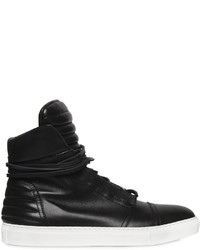 Diesel Black Gold Smooth Leather High Top Sneakers