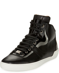 Bally Eroy Leather High Top Sneaker Black