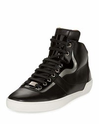 Bally Eroy Leather High Top Sneaker Black