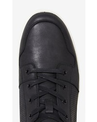 Express Black Perforated Leather High Top Sneaker