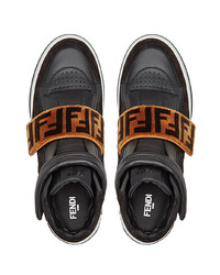 Fendi Ff Patterned High Top Sneakers