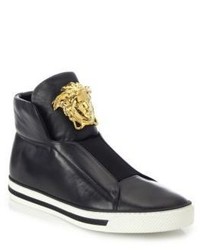 Versace First Idol Leather High Top Sneakers