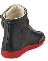 Maison Margiela Future Leather High Top Sneaker Black
