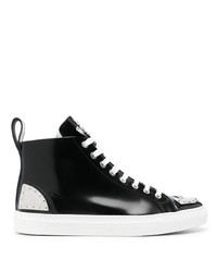 Moschino Glossy Leather High Top Sneakers