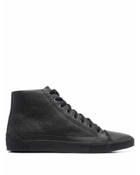 BOSS Grained Leather Hi Top Sneakers