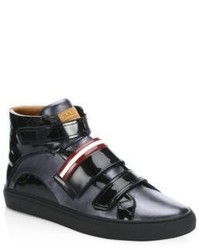 Bally Herick Carbon Leather High Top Sneakers