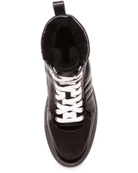 Bally Hervey High Top Sneaker With Patent Leather Black