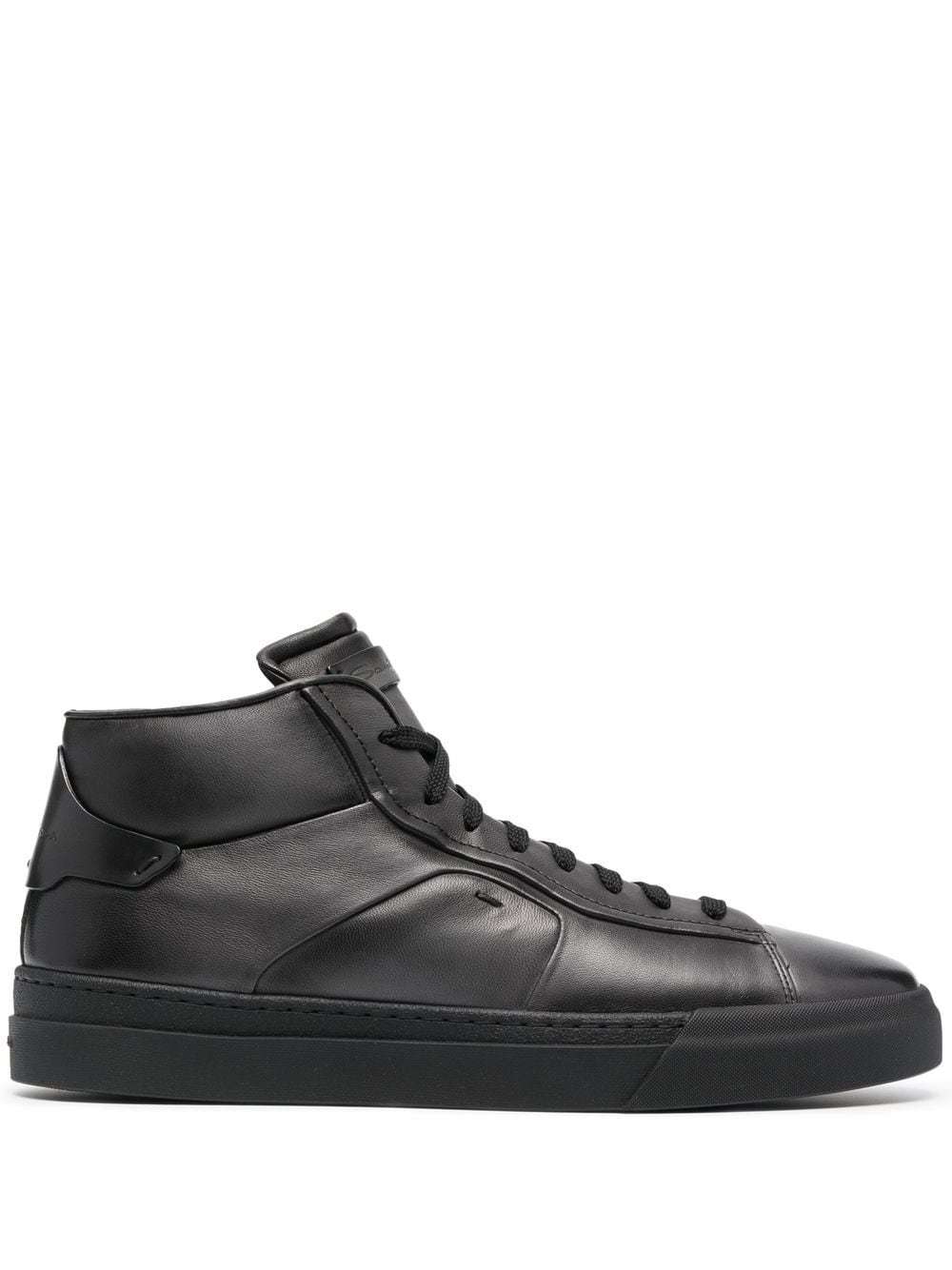 Santoni High Top Leather Sneakers, $384 | farfetch.com | Lookastic