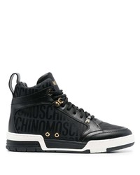 Moschino Jacquard Logo Leather Sneakers