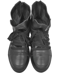 Kris Van Assche Krisvanassche High Top Black Leather Sneaker