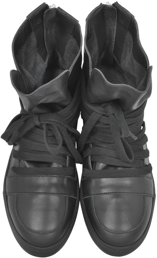 Kris Van Assche Krisvanassche High Top Black Leather Sneaker, $710 ...