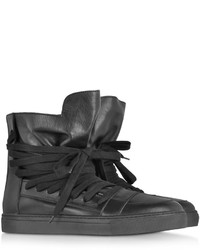 Kris Van Assche Krisvanassche High Top Black Leather Sneaker