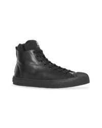Burberry Leather And Neoprene High Top Sneakers