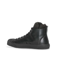 Burberry Leather And Neoprene High Top Sneakers