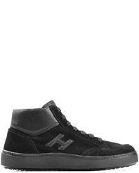 Hogan Leather And Suede High Top Sneakers