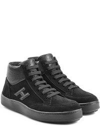 Hogan Leather And Suede High Top Sneakers