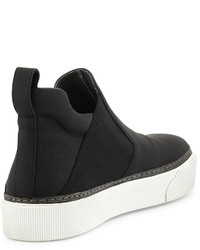 Lanvin Leather High Top Slip On Sneaker Black