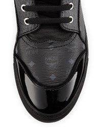MCM Leather High Top Sneaker Black