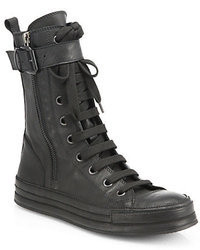 Ann Demeulemeester Leather High Top Sneakers
