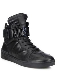Moschino Leather High Top Sneakers