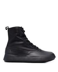 Ambush Leather Mix Hi Top Sneaker Black Off Whi
