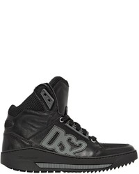 Dsquared2 Leather Nylon High Top Sneakers