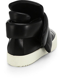 Giuseppe Zanotti Leather Puffy Strap High Top Sneakers