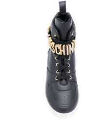 Moschino Logo Buckle Hi Top Sneakers