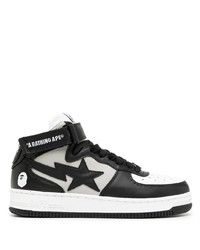 A Bathing Ape Logo Patch Leather Sneakers