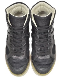 McQ by Alexander McQueen Mcq Alexander Mcqueen X Puma Black Leather And Mesh Move Mid High Tops