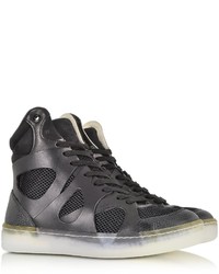 McQ by Alexander McQueen Mcq Alexander Mcqueen X Puma Black Leather And Mesh Move Mid High Tops