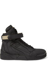 Givenchy Metal Trimmed Leather High Top Sneakers
