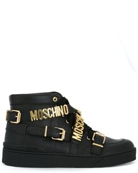 Moschino Logo Plaque Hi Top Sneakers