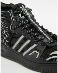 adidas Originals By Jeremy Scott Black 20 Mesh Wing High Top Sneakers