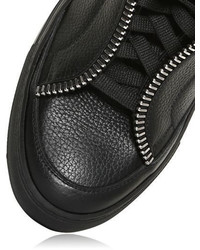 Philipp Plein Zipper Leather High Top Sneakers