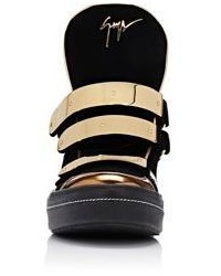 Giuseppe Zanotti Plated Strap High Top Sneakers Colorless