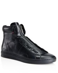 hugo boss black leather sneakers