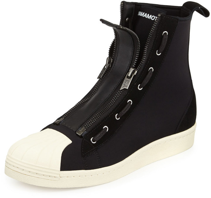 Elastisk levering Giftig Y-3 Pro Zip Front High Top Sneaker Blackwhite, $350 | Neiman Marcus |  Lookastic