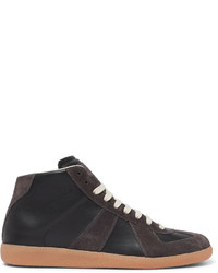 Maison Margiela Replica Leather And Suede High Top Sneakers