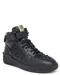 Valentino Rockstud Leather High Top Sneakers